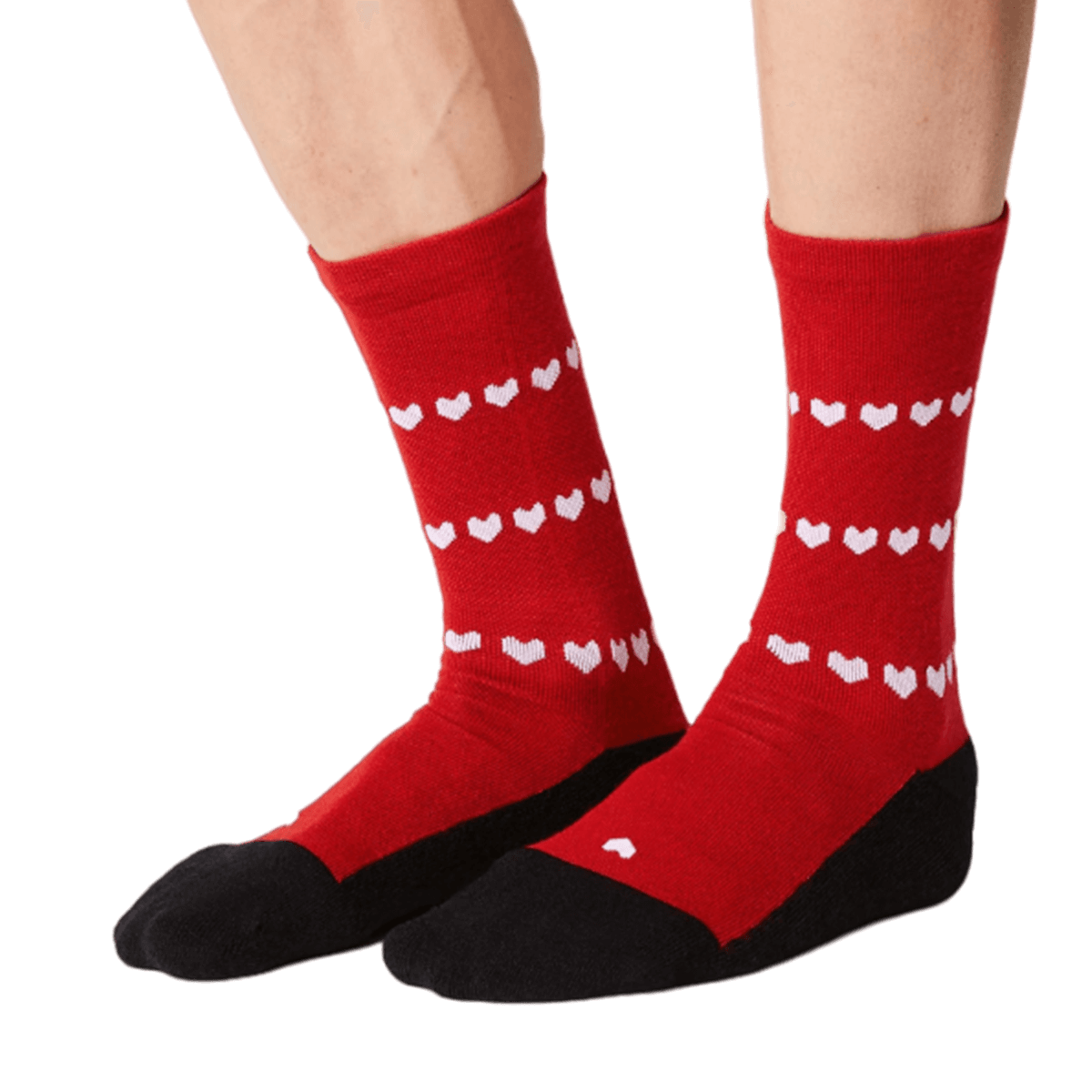 Merino Heart Socken - Rot