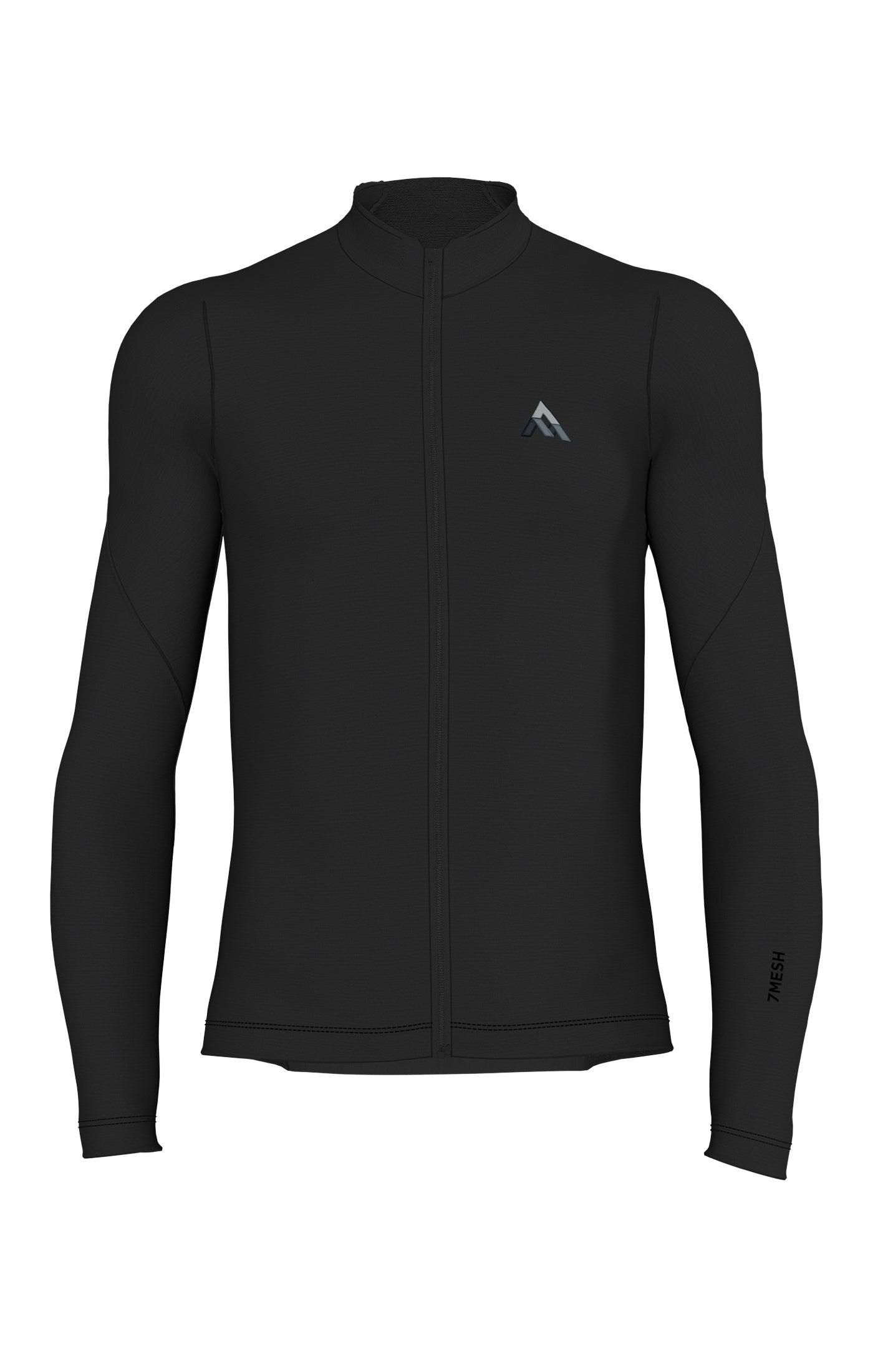 Ashlu - Herren Merino-Trikot, langarm - Schwarz