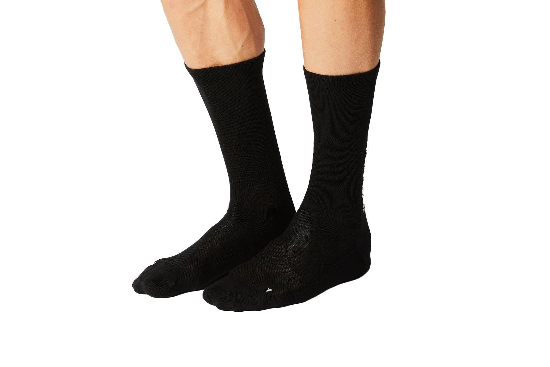 Light Merino Silk Radsocken - Schwarz