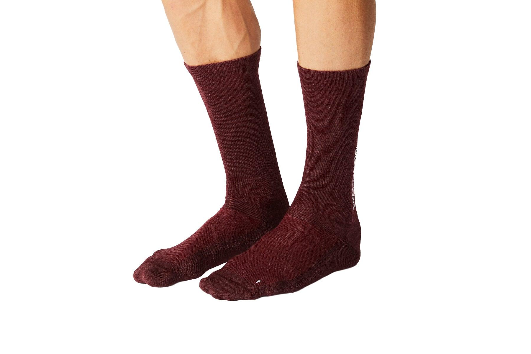 Light Merino Silk Radsocken - Bordeaux