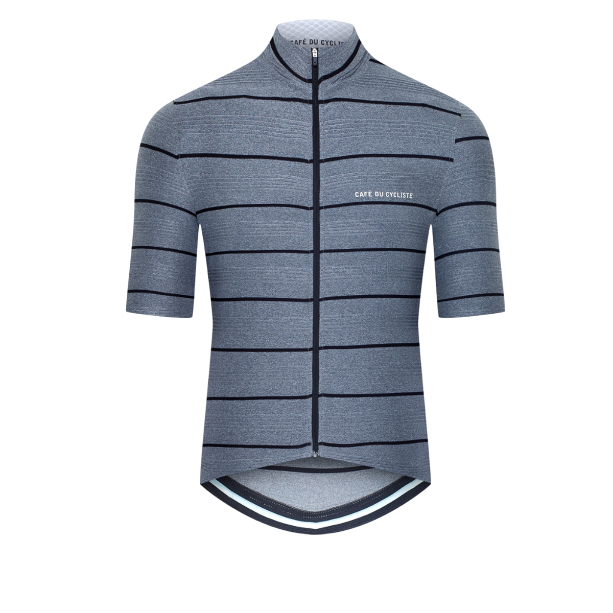 Francine - Men's Midweight Cycling Jersey - Heather Grey Double Stripe