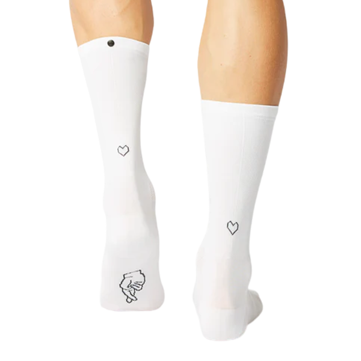 Classic Souvenier Heart Socks - White